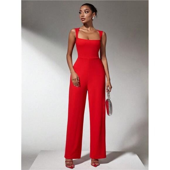 One Piece Clothing Women's Red Christmas Jumpsuit